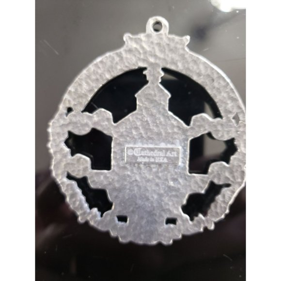 Pewter Metal Cathedral Art Christmas Ornament God Bless Teachers - No Box - Picture 2 of 5